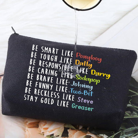 Stay Pony Funny Inspired Makeup Bag 80S Movie Toiletry Bag Book Lover Gift(Pony Black Makeup Bag)
