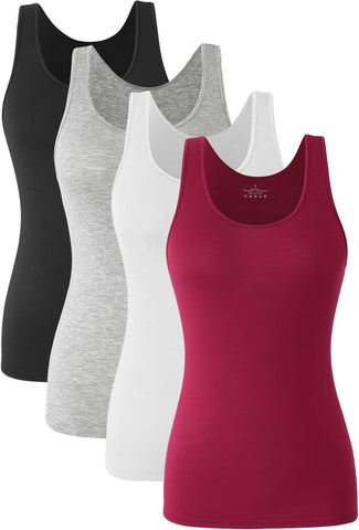 Basic Tank Tops for Women Undershirts Tanks Top Lightweight Camis Tank Tops 4-Pack