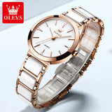 Fashion Women Watches Relogio Feminino Luxury Rose Gold Watch Ladies Quartz Wrist Watch Ceramic Strap Clock Reloj Mujer