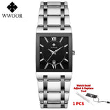 Brand Luxury Gold Bracelet Men'S Watches Fashion Square Quartz Wrist Watch for Men Stainless Steel Waterproof Reloj Hombre