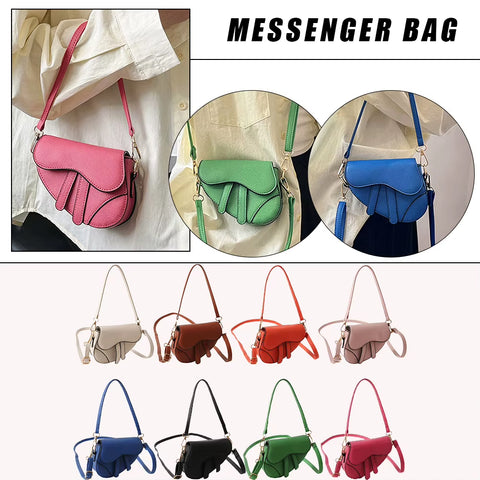 Women Shoulder Bag Saddle Bag Fashion Mini Handbags Hasp Zipper Solid Color Casual Simple inside Lock Ornament Bag