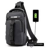 Anti-Theft Chest Shoulder Bag Men'S Sling Crossbody Bag Messenger Backpack USB Port Bag