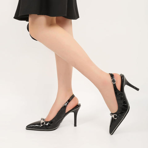 Elevate Your Style with Our Stunning Women’s Beaded Slingback High Heel Pumps - Perfect for Any Occasion!