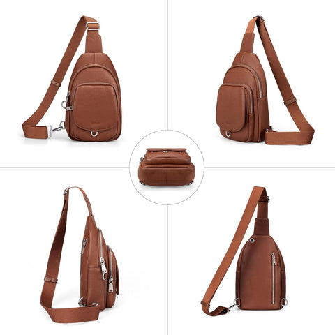 Stylish Anti-Theft Genuine Leather Crossbody Bag for Women - RFID Protected Sling Bag Perfect for Travel and Everyday Use