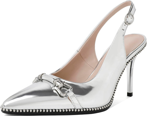 Elevate Your Style with Our Stunning Women’s Beaded Slingback High Heel Pumps - Perfect for Any Occasion!