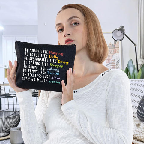 Stay Pony Funny Inspired Makeup Bag 80S Movie Toiletry Bag Book Lover Gift(Pony Black Makeup Bag)