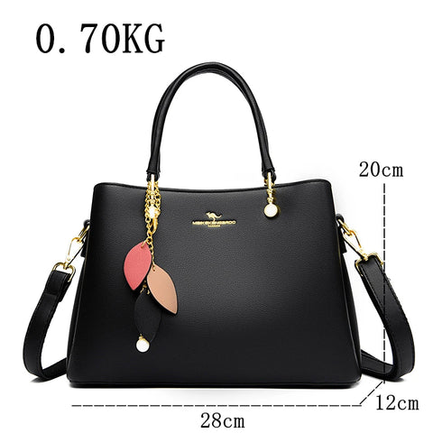 New High Quality Leather Women Tote Bag Large Capacity Shoulder Crossbody Bag Fashion Handbags Designer Ladies Messenger Bag
