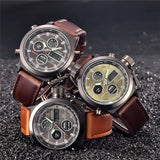 1Pc / Lot Men Genuine  Brand Designer Watches Students Fashion Leather Band Alarm Stopwatch Electronic Watch Montre Homme