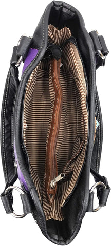 Stylish Western Cross Daisy Flower Concealed Carry Tote Handbag for Women