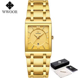 Brand Luxury Gold Bracelet Men'S Watches Fashion Square Quartz Wrist Watch for Men Stainless Steel Waterproof Reloj Hombre