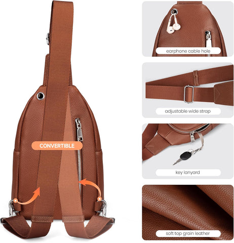 Stylish Anti-Theft Genuine Leather Crossbody Bag for Women - RFID Protected Sling Bag Perfect for Travel and Everyday Use