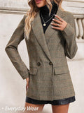 2025 Women'S Plaid  Blazer Jacket - Fully Lined Business Casual Office Suit with Pockets