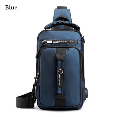 Anti-Theft Chest Shoulder Bag Men'S Sling Crossbody Bag Messenger Backpack USB Port Bag