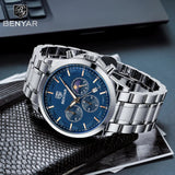 Men'S Luxury Business Watch Tough Stainless Steel Men'S Watch Sports Waterproof Watch Workplace Men'S Gift Wrist Watch