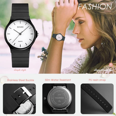 Women'S Watches Ladies Quartz Watch Waterproof Wrist Watch Resin Fashion Casual Wristwatch for Girls