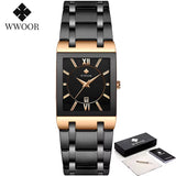 Brand Luxury Gold Bracelet Men'S Watches Fashion Square Quartz Wrist Watch for Men Stainless Steel Waterproof Reloj Hombre