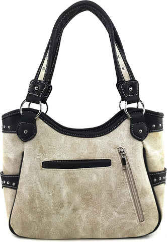 Stylish Western Cross Daisy Flower Concealed Carry Tote Handbag for Women