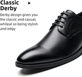 Men'S Oxford Formal Dress Shoes Comfortable Classic Business Lace up Derby Plain Toe
