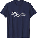 Los Angeles California CA T-Shirt Vintage Sports Script Tee T-Shirt