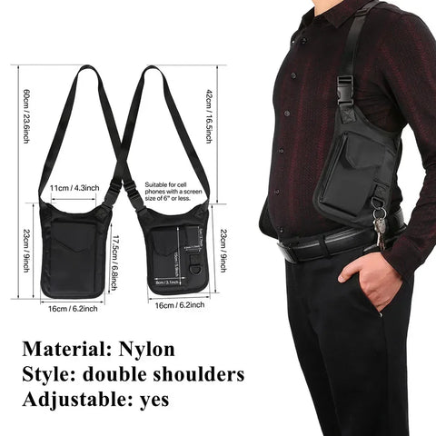 Men anti Theft Secret Agent Bag Hidden Underarm Shoulder Bag Holster Wallet Secret Agent Service Costume Bag Armpit Case