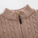 Sweaters for Men Cable Knit Crew Neck Top Long Sleeve Dressy Casual Fall and Winter Quarter Zip Pullover Sweater