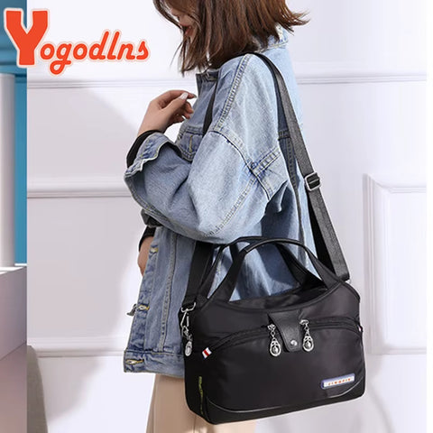 Nylon Shoulder Women'S Bag Waterproof Handbag Large Capacity Crossbody Bag Fashion Lady Handle Bag Multifunction Purse