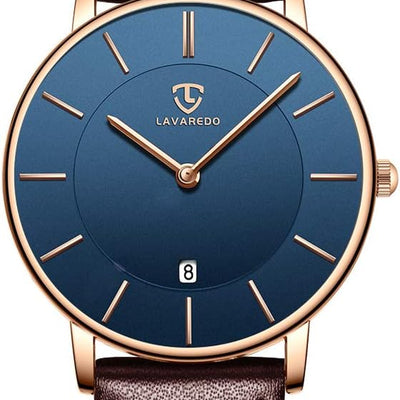 Watch, Mens Watch, Minimalist Fashion Simple Wrist Watch Analog Date with Leather Strap