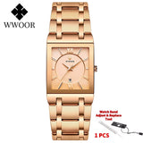 Brand Luxury Gold Bracelet Men'S Watches Fashion Square Quartz Wrist Watch for Men Stainless Steel Waterproof Reloj Hombre