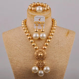 Wedding Jewelry Fashion Purple Glass Pearl Necklace African Wedding Bead Nigerian Bride Wedding Jewelry Set SH-53