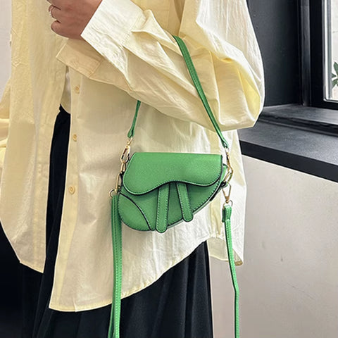 Women Shoulder Bag Saddle Bag Fashion Mini Handbags Hasp Zipper Solid Color Casual Simple inside Lock Ornament Bag