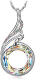 "Rise from the Ashes Phoenix Necklace Made with Crystals from Austria, 18"+2" Necklace, Packaged with Jewelry Box, Birthday Gift for Women, Symbol of Luck and Renewal