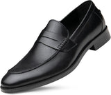 Mens Loafer Shoes. Leather Penny Loafer for Men, Slip-On Formal Business Shoes.
