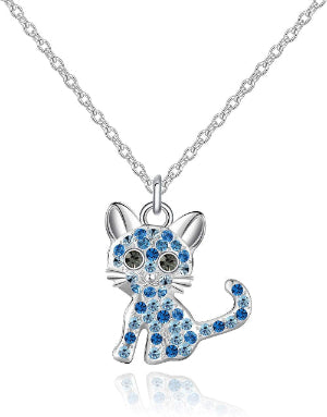 Elegant Cat Birthstone Necklace for Women - A Charming Gift for Cat Lovers