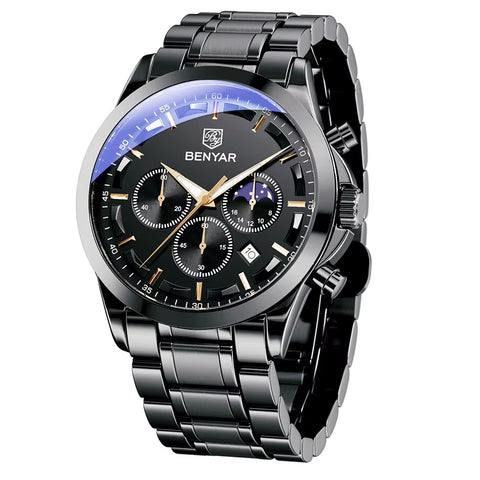 Men'S Luxury Business Watch Tough Stainless Steel Men'S Watch Sports Waterproof Watch Workplace Men'S Gift Wrist Watch