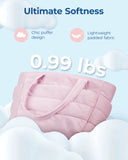 Women'S Bag Solid Color Tote Bag Commuting College Padded Shoulder Bag Leisure Simple Female Handbags for Travel