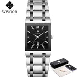Brand Luxury Gold Bracelet Men'S Watches Fashion Square Quartz Wrist Watch for Men Stainless Steel Waterproof Reloj Hombre