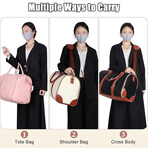 Buylor 2In1 Convertible Garment Bag Foldable Suit Storage Bag Large Capacity Travel Duffle Bag Waterproof Tote Fitness Gym Bag