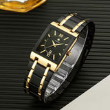 Brand Luxury Gold Bracelet Men'S Watches Fashion Square Quartz Wrist Watch for Men Stainless Steel Waterproof Reloj Hombre