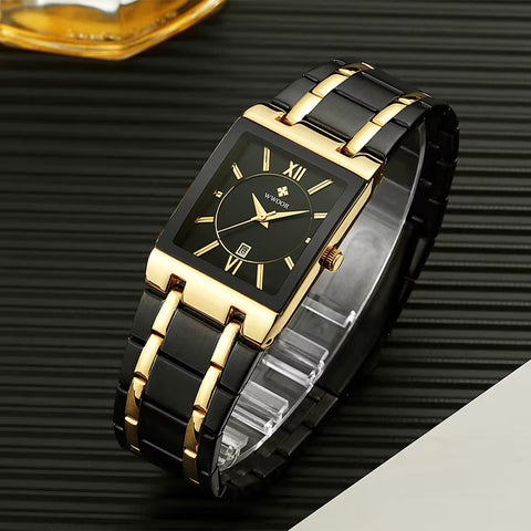 Brand Luxury Gold Bracelet Men'S Watches Fashion Square Quartz Wrist Watch for Men Stainless Steel Waterproof Reloj Hombre
