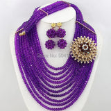 Perfect Red African Crystal Beads Jewelry Set Nigerian Beads African Lace Fabric Wedding Jewelry Set