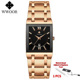 Brand Luxury Gold Bracelet Men'S Watches Fashion Square Quartz Wrist Watch for Men Stainless Steel Waterproof Reloj Hombre