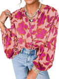 Women'S Floral Button down Blouse 2025 Fall Fashion Dressy Casual Long Sleeve Oversized Shirts Top Boho Clothes