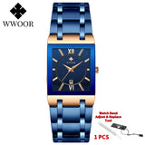 Brand Luxury Gold Bracelet Men'S Watches Fashion Square Quartz Wrist Watch for Men Stainless Steel Waterproof Reloj Hombre