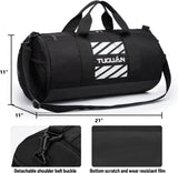 Basketball Gym Bags for Men Women Small Travel Duffle Bag Wet Pocket & Shoes Compartment Overnight Weekender Duffel Bag Sports Gym Tote Bag Man 40L, Black