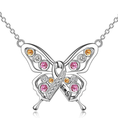 Sterling Silver Cancer Survivor Necklace Breast Ovarian Cancer Patient Gifts