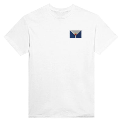 T-Shirt – Drapeau De Saint-Martin – Brodé – Coton Mélangé