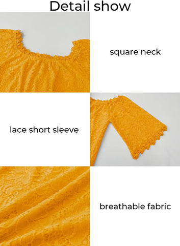 Women'S Lace off Shoulder Tops Casual Loose Blouse Shirts