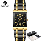 Brand Luxury Gold Bracelet Men'S Watches Fashion Square Quartz Wrist Watch for Men Stainless Steel Waterproof Reloj Hombre