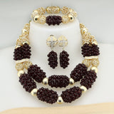 African Crystal Glass Jewelry Set Crystal Glass Jewelry Nigerian Jewelry Set Bridal Gift for Women Party Wedding