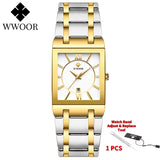 Brand Luxury Gold Bracelet Men'S Watches Fashion Square Quartz Wrist Watch for Men Stainless Steel Waterproof Reloj Hombre